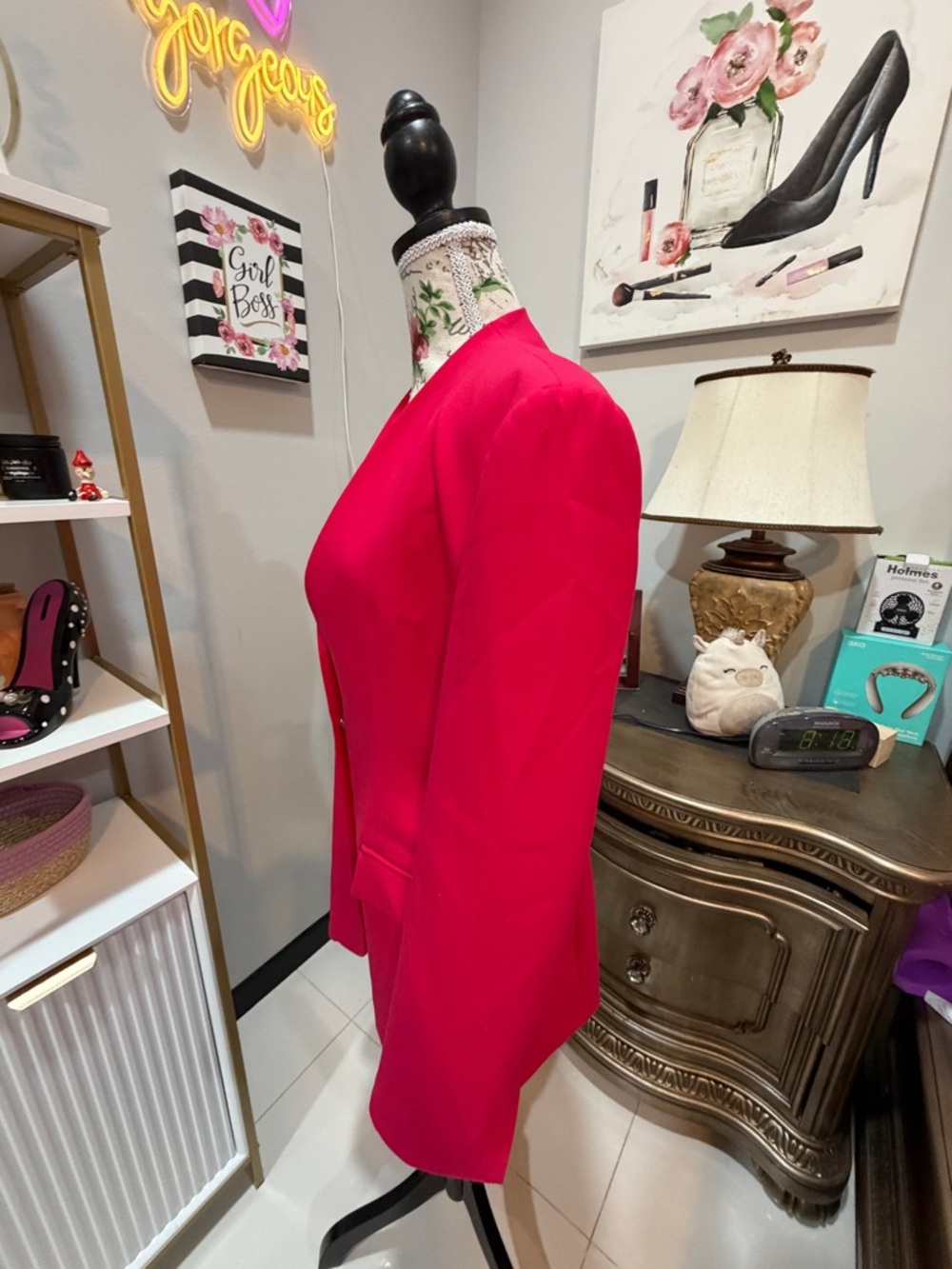 Zara Hot Pink Open-Front Blazer - Picture 3 of 12